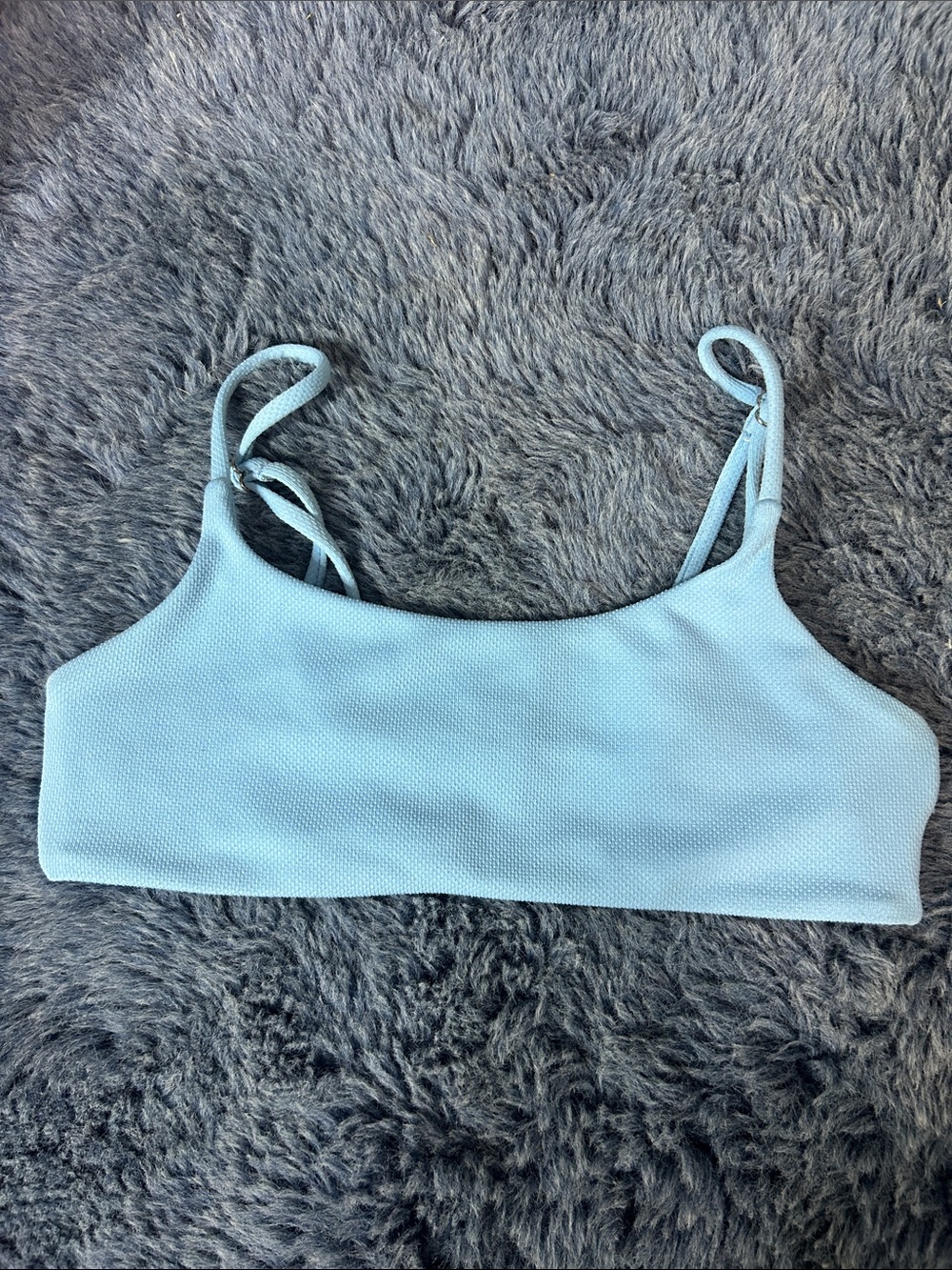SHEIN Light Blue Ribbed Camisole swim top